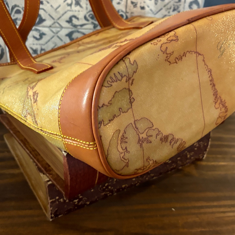 Alviero Martini Brown Map Print small tote - Picture 4 of 9